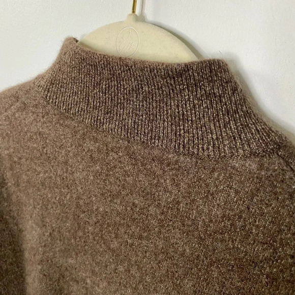 100% Cashmere Maison MonTagut Paris Vintage Dark Brown  Crewneck Sweater Size L - Picture 4 of 12